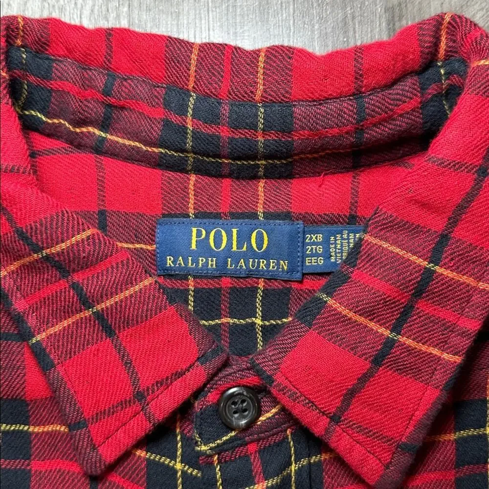 Polo Ralph Lauren Classic Soft Flannel Plaid Long Sleeve Button Down - 2XB